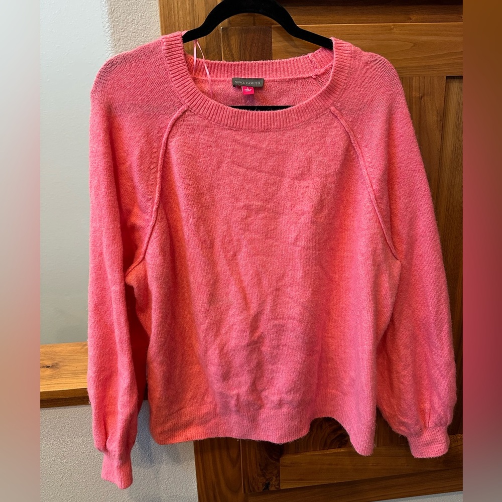 Vince Camuto Vibrant Pink Crew Neck Sweater